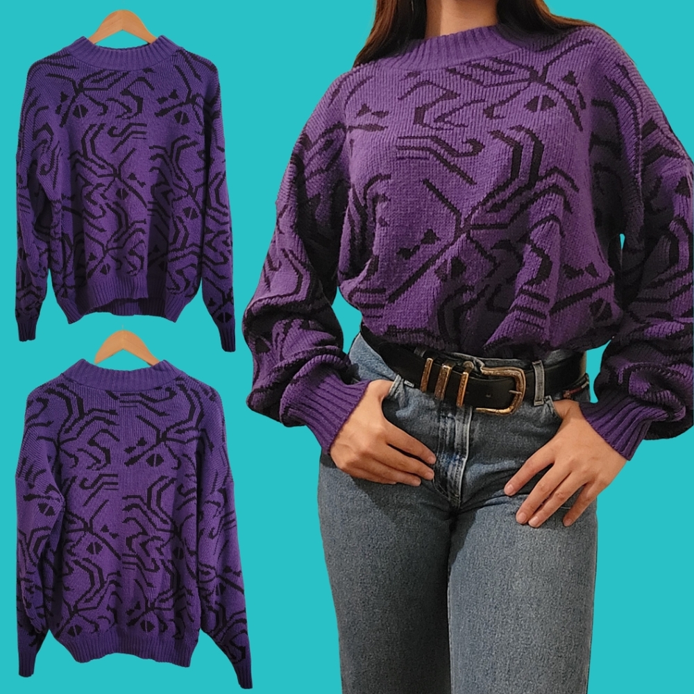 Purple 80s Vintage Sweater